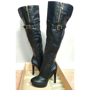 NWB BCBG Generation Womens Over-The-Knee Black High Heel Platform Boots Size 8.5